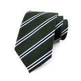 Gravata Listrada Regimental Verde Branca SK965